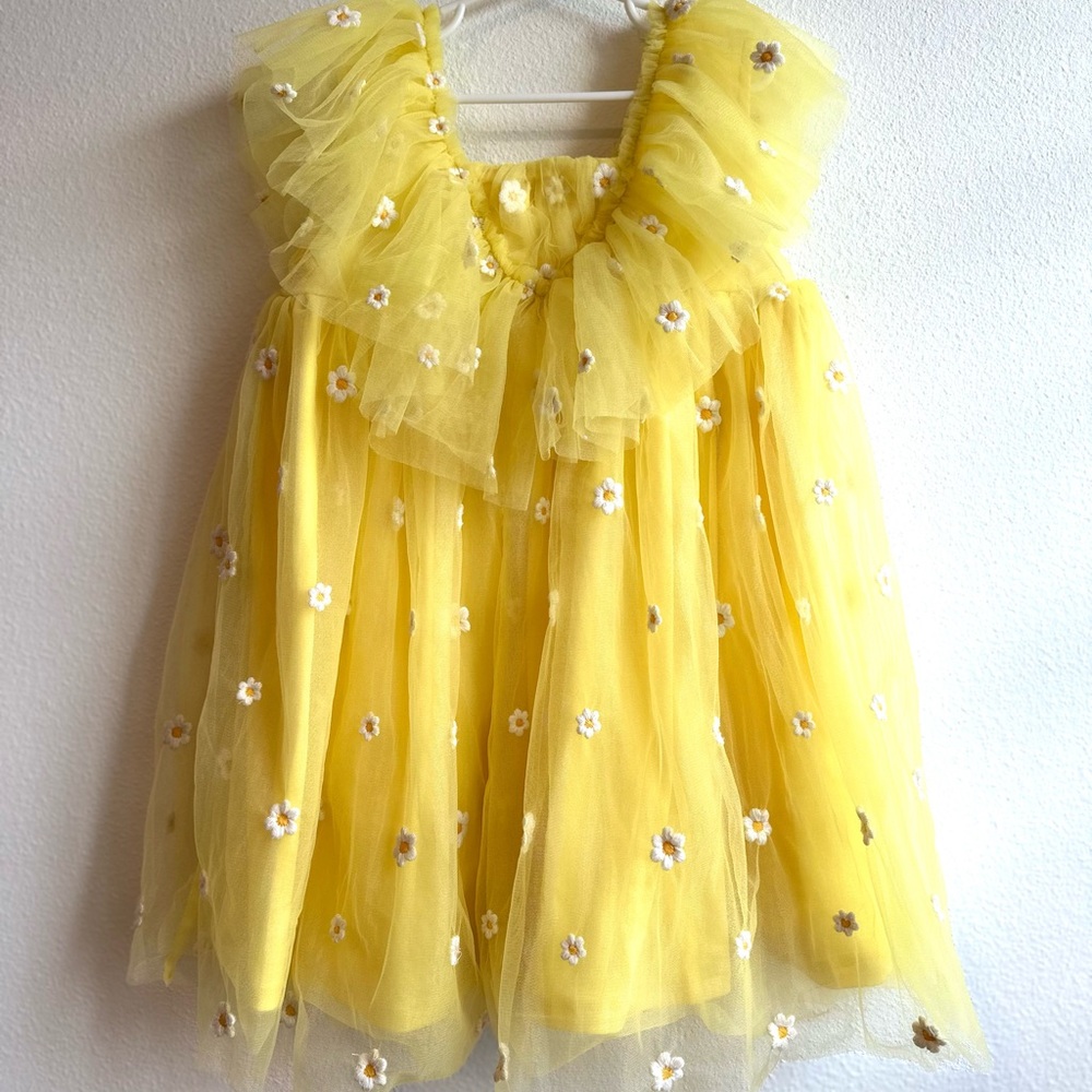Next Direct Yellow Floral Kids Dress